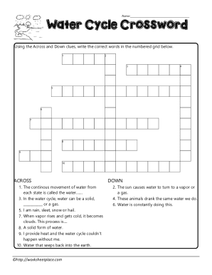 Fillable Online The Water Cycle Worksheets Crossword Puzzle and ... Fax ...