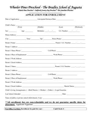 Fillable Online WP - Enrollment Form Fax Email Print - pdfFiller