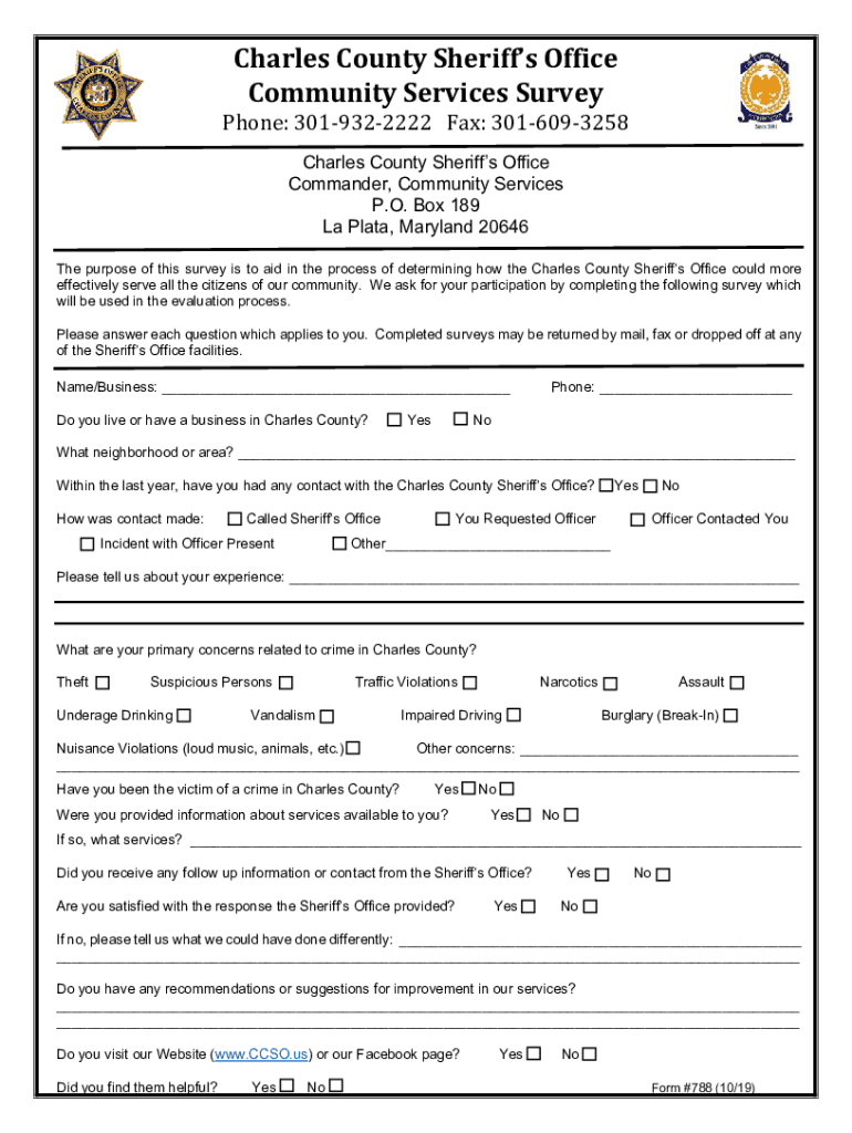 Fillable Online Form788 Community Service Survey.docx Fax Email Print pdfFiller