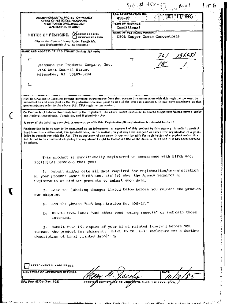 Fillable Online U.S. EPA, Pesticide Product Label, USOL COPPER GREEN