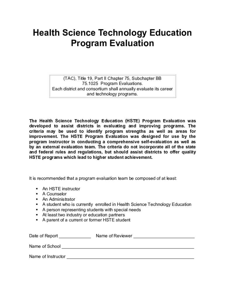 Fillable Online cte episd Health Science Technology Education Program