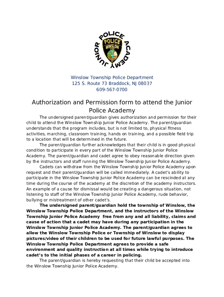 Winslow Township Police Department (NJ)'s post Doc Template pdfFiller