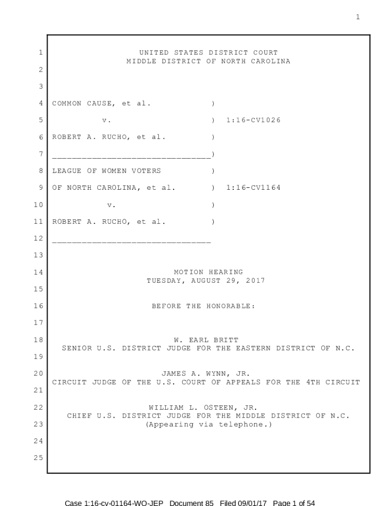Fillable Online Common Cause v. Rucho, 318 F. Supp. 3d 777 Fax Email