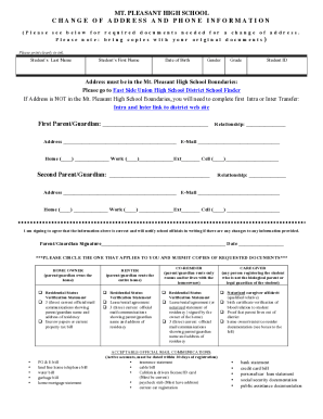 CHANGE OF ADDRESS.pdf - Mt. Pleasant High School