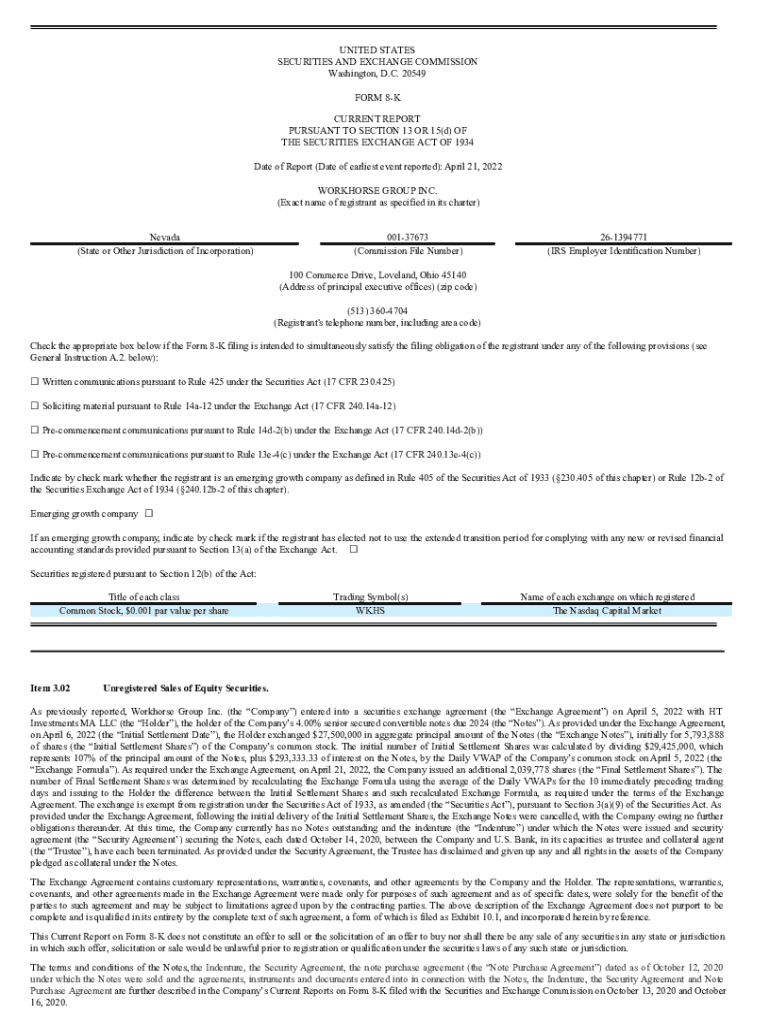 Fillable Online As previously reported, Workhorse Group Inc Fax Email