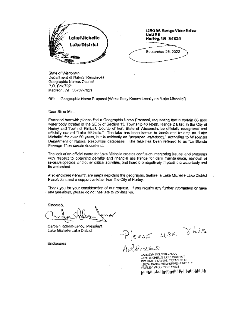 Fillable Online dnr wisconsin On Lake Michelle Hurley WI Real Estate