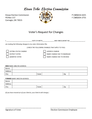 Fillable Online Kiowa Tribe Enrollment Department Fax Email Print ...