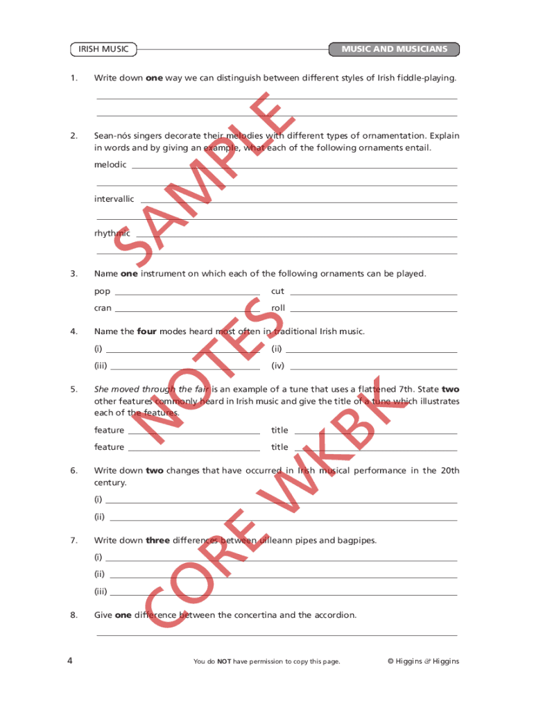 Fillable Online Easy Guide to Ornamentation in Irish Music Fax Email