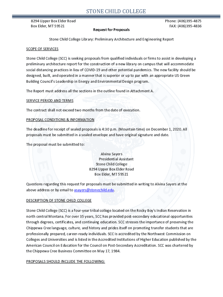 Fillable Online STONE CHILD COLLEGE 8294 Upper Box Elder Rd, Fax