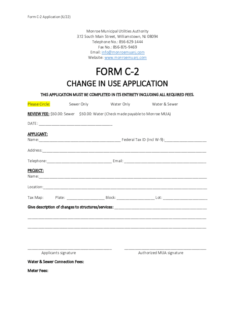 Fillable Online Form C-2 Application (6/22) Fax Email Print - pdfFiller