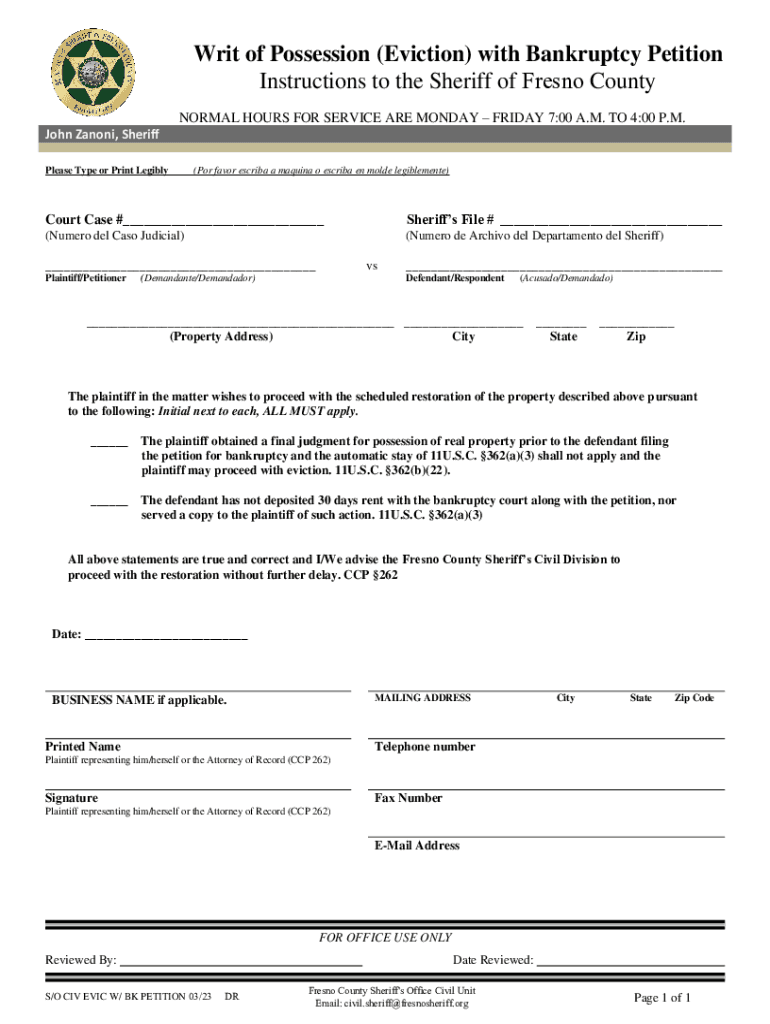 Fillable Online Civil - The Fresno County Sheriff-Coroner's Office Fax ...