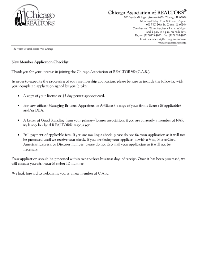 Fillable Online Chicago Association Of Realtors Residential Lease 2022 ...