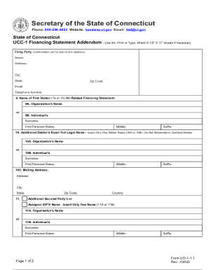 Fillable Online File UCC Forms in Connecticut Fax Email Print - pdfFiller
