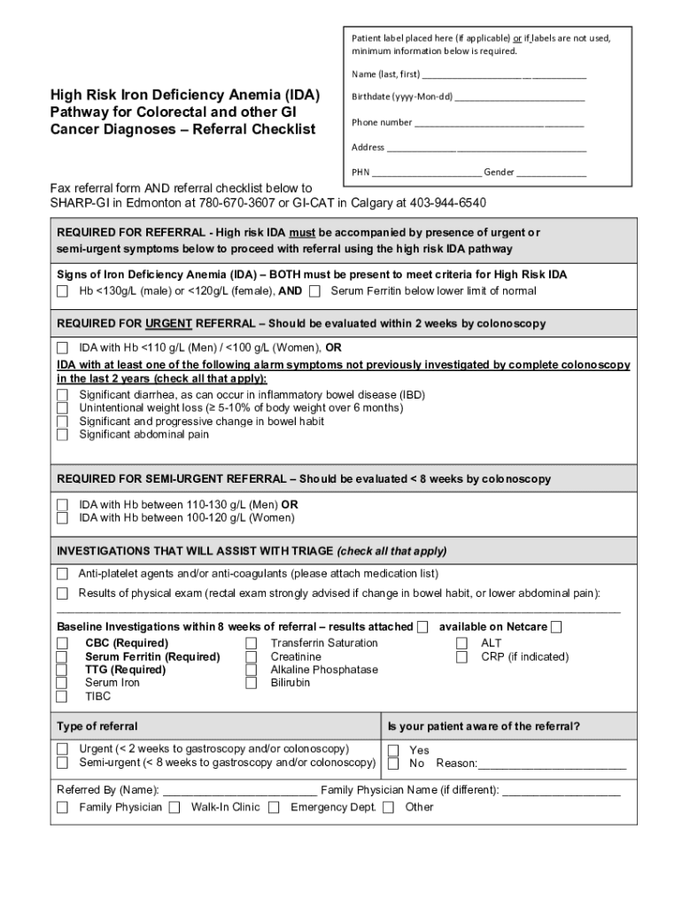 Fillable Online Iron deficiency without anaemia a diagnosis that