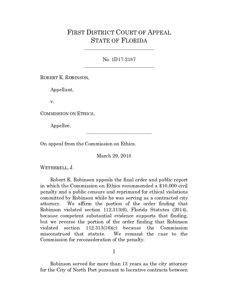 Fillable Online edca 1dca Scott reprimands former North Port city