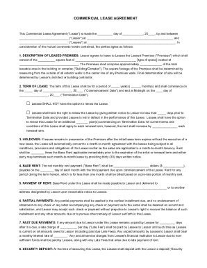 commercial lease agreement. commercial lease and rental agreement
