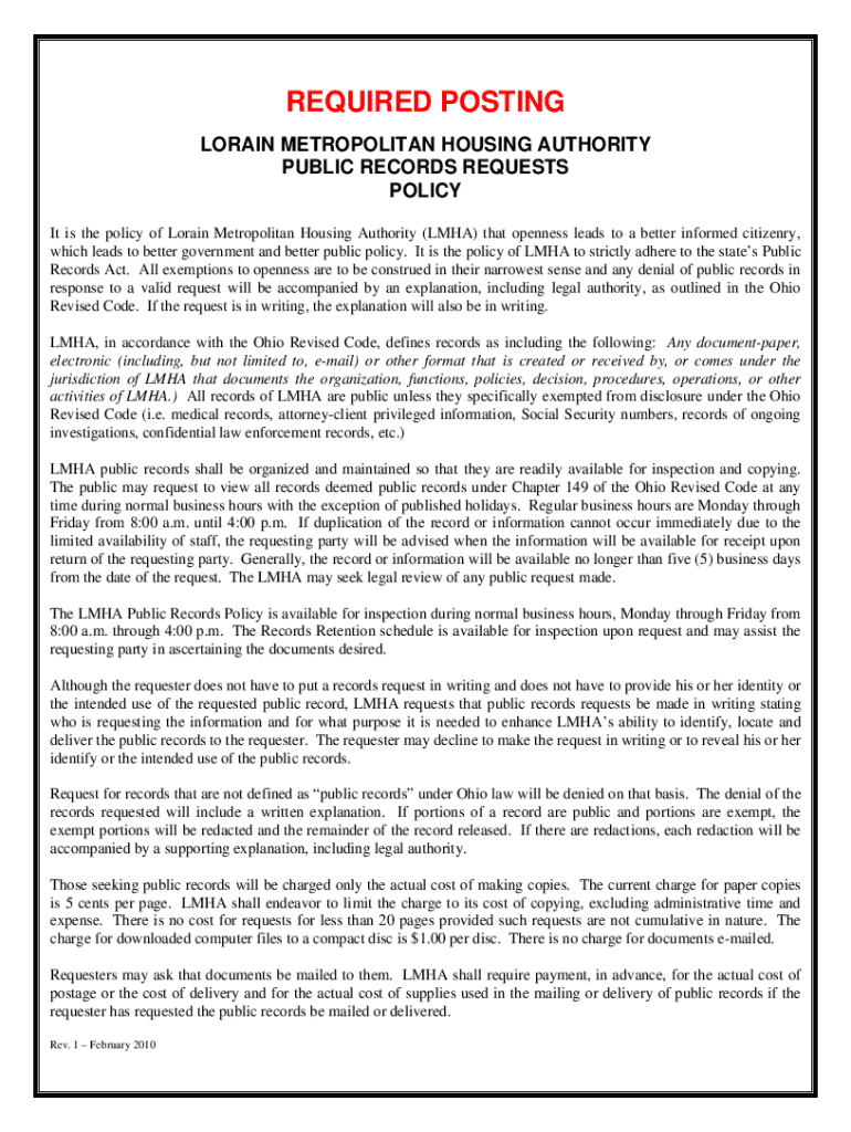 Fillable Online Lorain Metropolitan Housing Authority ADMINISTRATIVE
