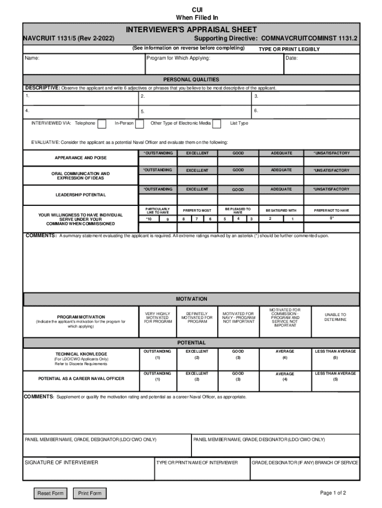 interview appraisal sheet rev 4 2024 Preview on Page 1
