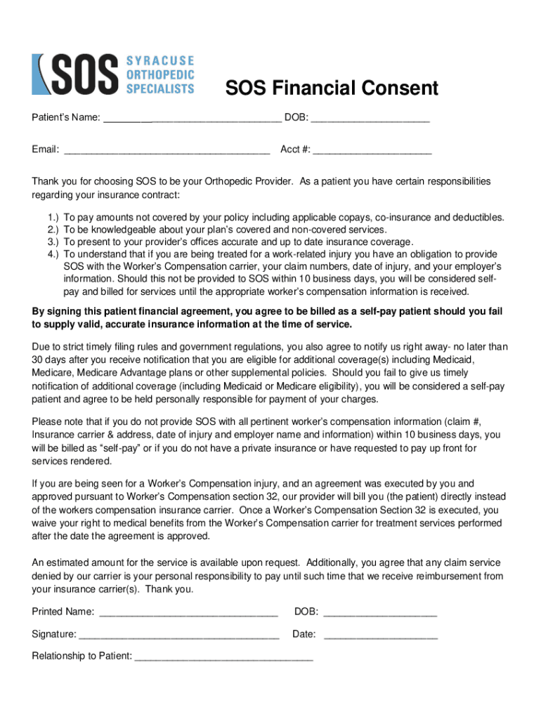Fillable Online Patient Registration Data SOS Physical Therapy Fax