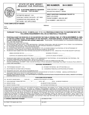 Fillable Online 04-X-36051 Electronic Benefits Transfer EBT RFP.doc Fax ...
