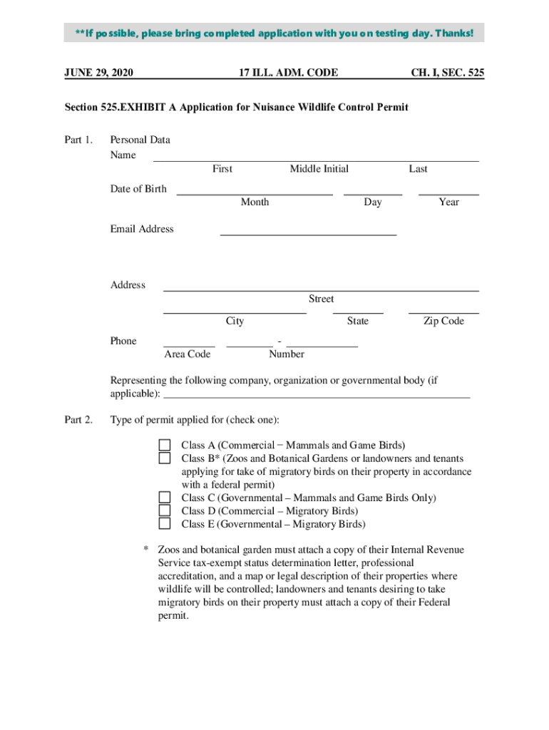 Fillable Online Wildlife Damage and Nuisance Control Permits