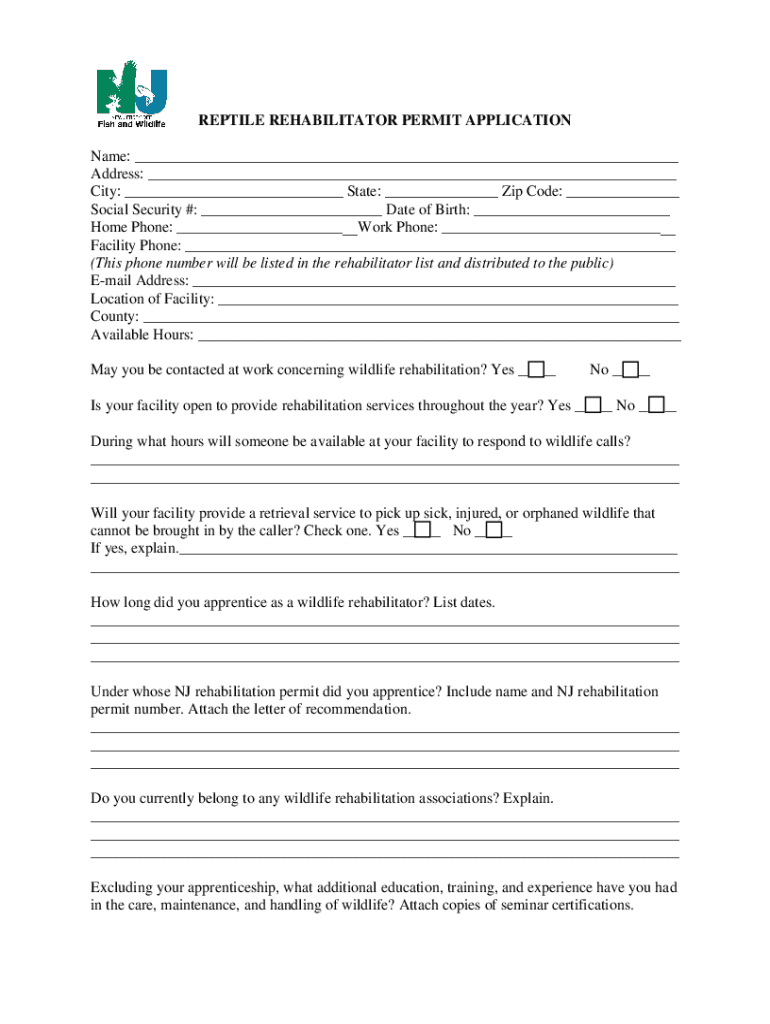 Fillable Online Application for Amphibian and