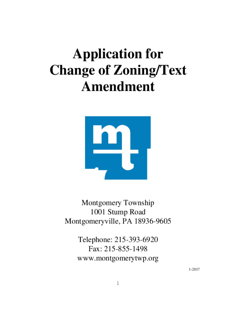 Fillable Online Application for Change of Zoning/Text Amendment Fax Email Print pdfFiller