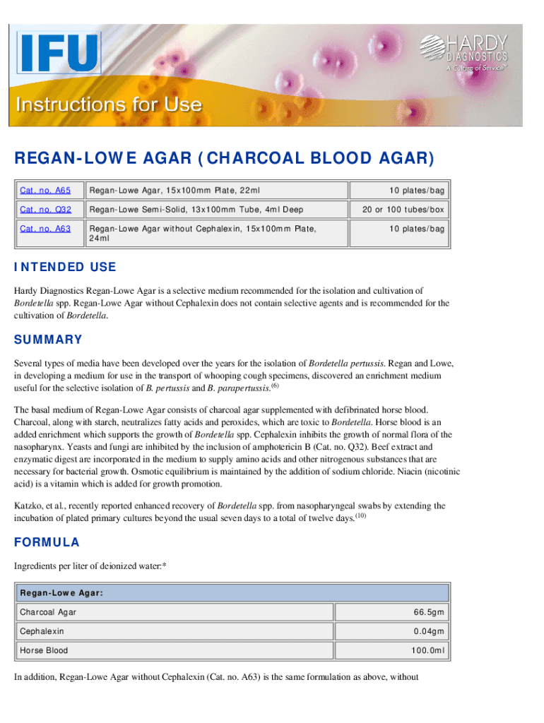 Fillable Online Prepared Media ReganLowe Semi Solid Agar Tube Format Fax Email Print pdfFiller
