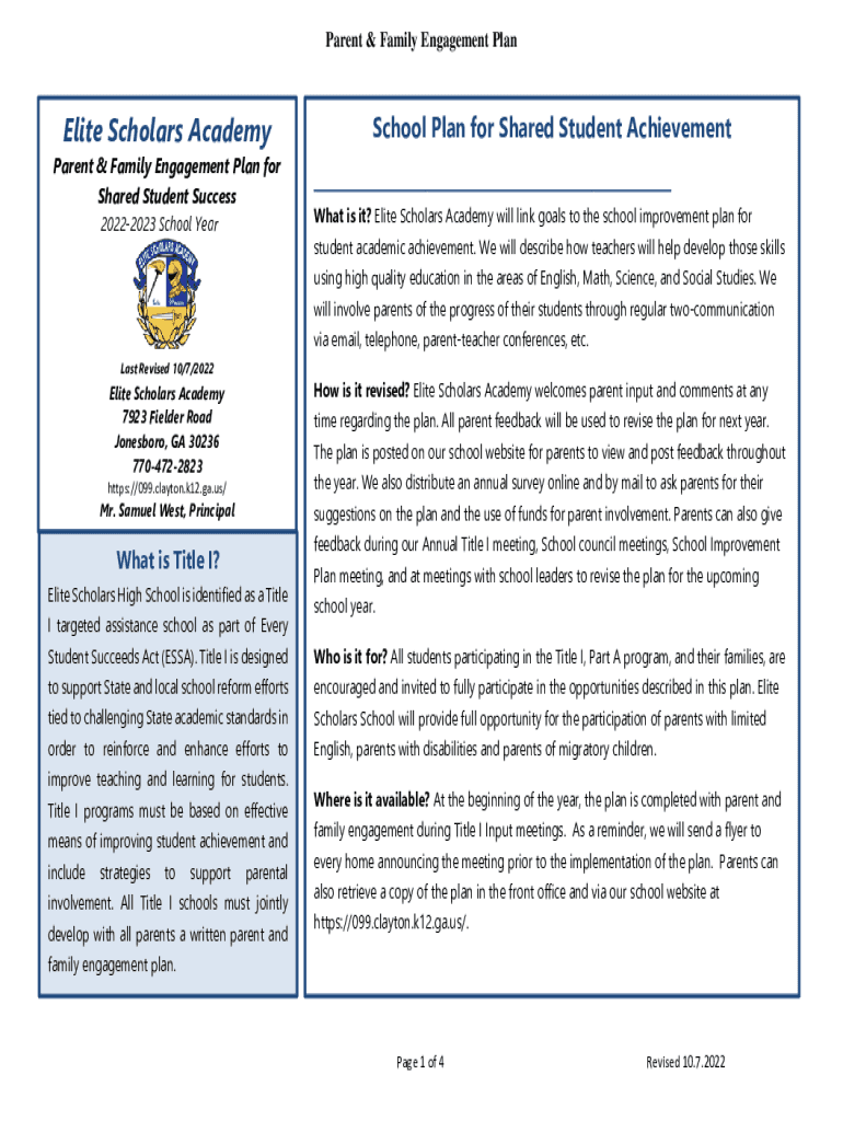 Fillable Online Elite Scholars Academy Fax Email Print pdfFiller