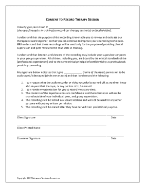 Consent Form for Taping