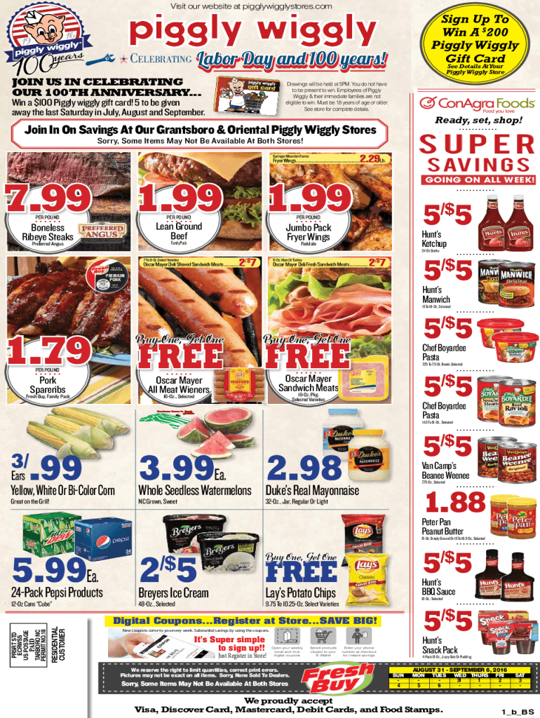 Fillable Online PigglyWiggly Gift Cards and Gift Certificate Fax Email