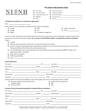 BHD Patient Registration and Intake Forms