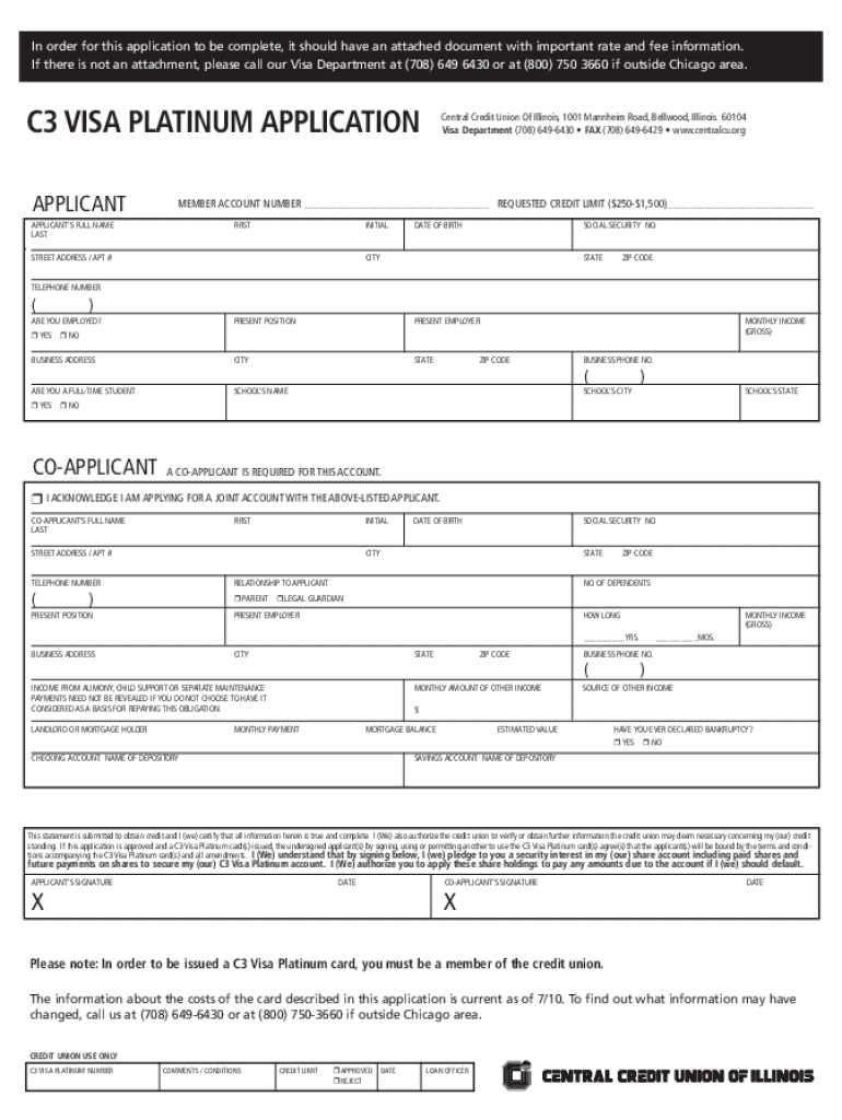 Fillable Online C3 Visa Platinum Application Visa Application Fax fillable-online-c3-visa-platinum-application-visa-application-fax