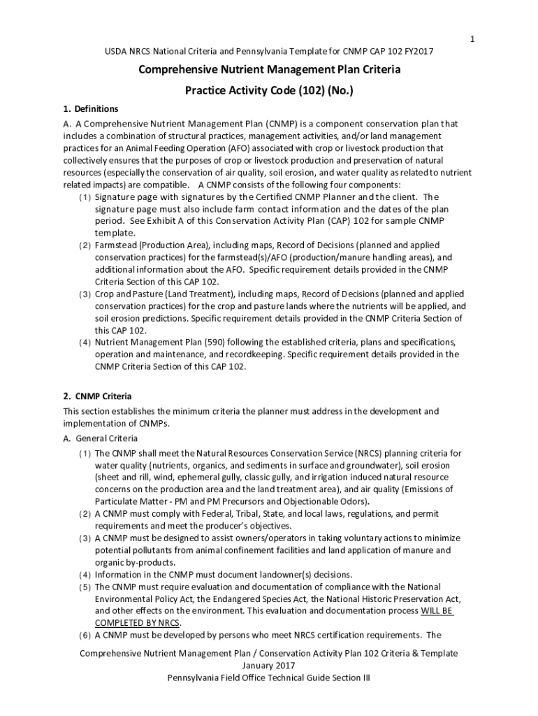 Fillable Online CAP CHECKLIST Natural Resources Conservation Service