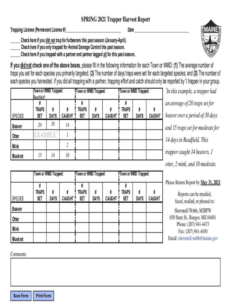 Fillable Online Trapping License California Department of Fish and