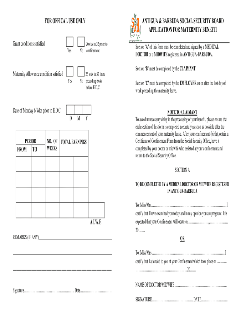 Fillable Online maternitybenefitclaimform.pdf Fax Email Print pdfFiller