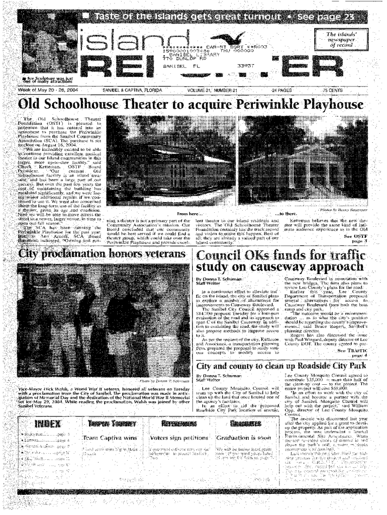 Fillable Online Old Schoolhouse Theater to acquire Periwinkle Playhouse Fax Email Print pdfFiller