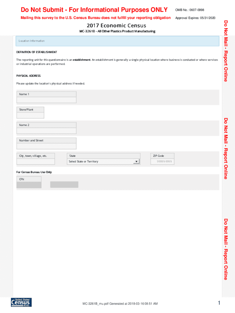 Fillable Online bhs econ census MC-3261B ...