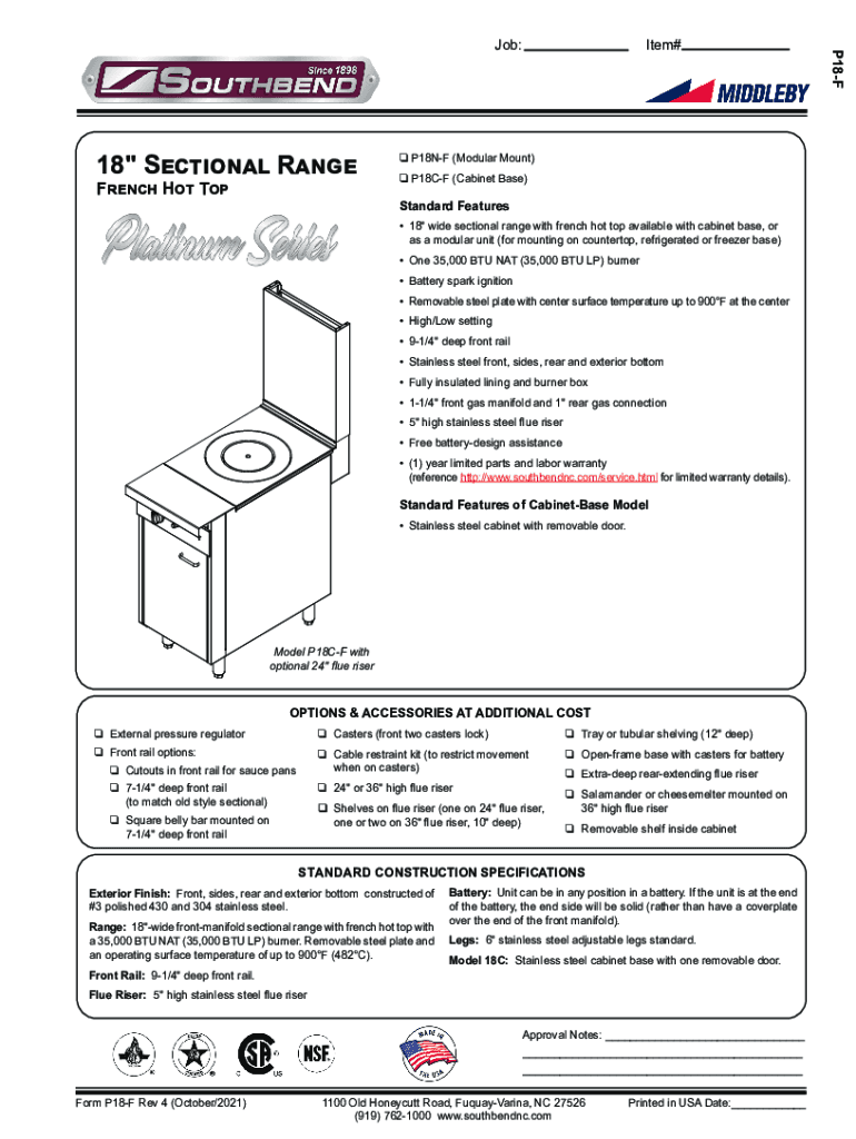 Fillable Online US Range Cuisine Series Heavy Duty French Top Range Fax