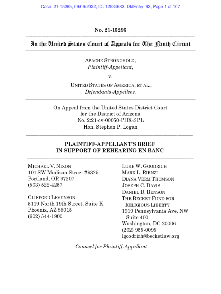 Fillable Online Litigation Update: Apache Stronghold v. United States ...