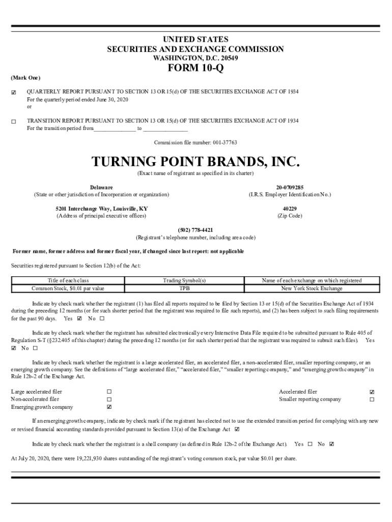 Fillable Online TURNINg POINT BRANDS, INC. Fax Email Print pdfFiller