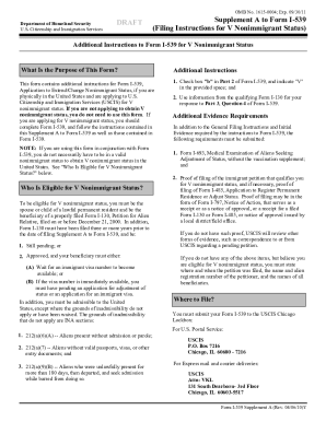 Fillable Online Supplement A to Form I 539 (Filing Instructions for V ...