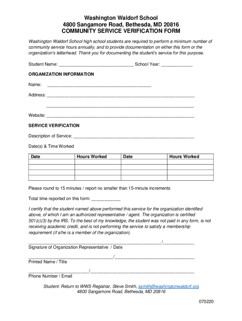fillable-online-community-service-verification-form-fax-email-print