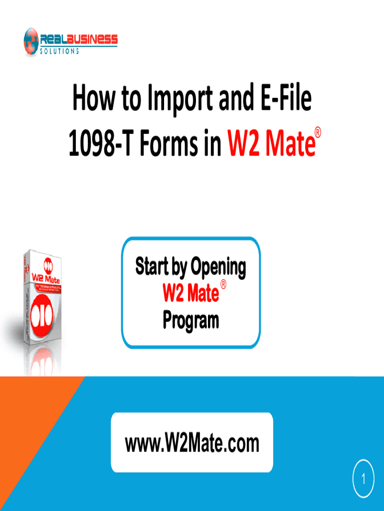 Fillable Online How to Import and EFile 1098T Forms in W2 Mate Fax