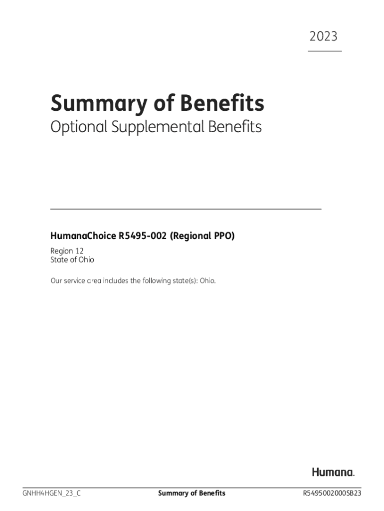 Fillable Online Your 2023 Summary of Benefits Optional Supplemental