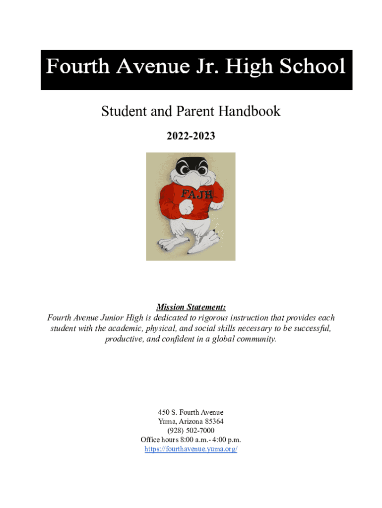 Fillable Online Fourth Avenue Junior High School Yuma, Arizona Fax