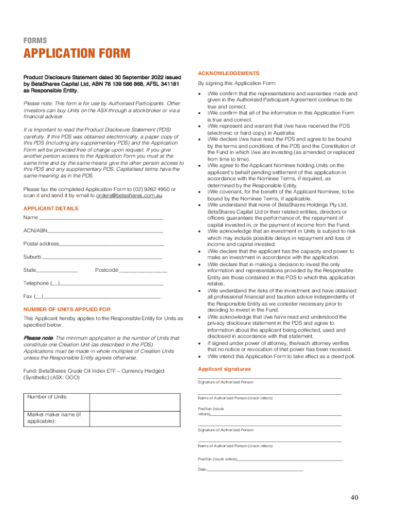 Fillable Online Product Disclosure Statement BetaShares Managed Risk