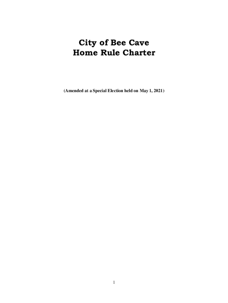 Fillable Online Texas General Home Rule Charter 010510 FinalLayout 1