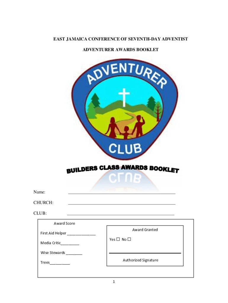 Fillable Online Adventist Adventurer Awards/First Aid Helper Fax Email