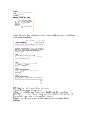 Fillable Online Puzzle Maker Activity Fax Email Print - pdfFiller